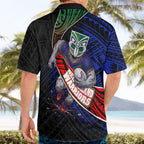 New Zealand Warriors Rugby Hawaiian Shirt Tribal Polynesian Power Art - Lightning Mascot