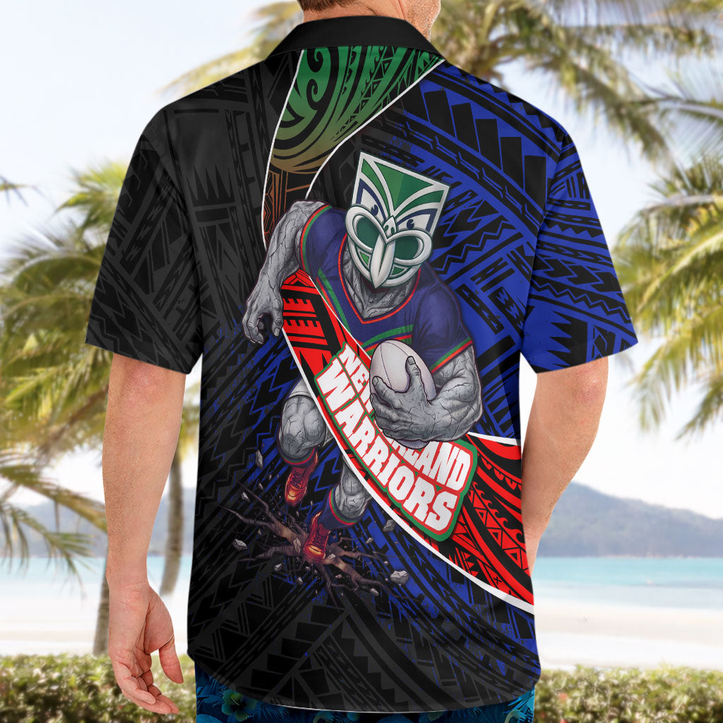 New Zealand Warriors Rugby Hawaiian Shirt Tribal Polynesian Power Art - Lightning Mascot