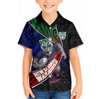 New Zealand Warriors Rugby Hawaiian Shirt Tribal Polynesian Power Art - Lightning Mascot