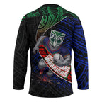 New Zealand Warriors Rugby Hockey Jersey Tribal Polynesian Power Art - Lightning Mascot