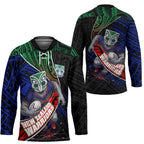 New Zealand Warriors Rugby Hockey Jersey Tribal Polynesian Power Art - Lightning Mascot