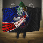 New Zealand Warriors Rugby Hooded Blanket Tribal Polynesian Power Art - Lightning Mascot