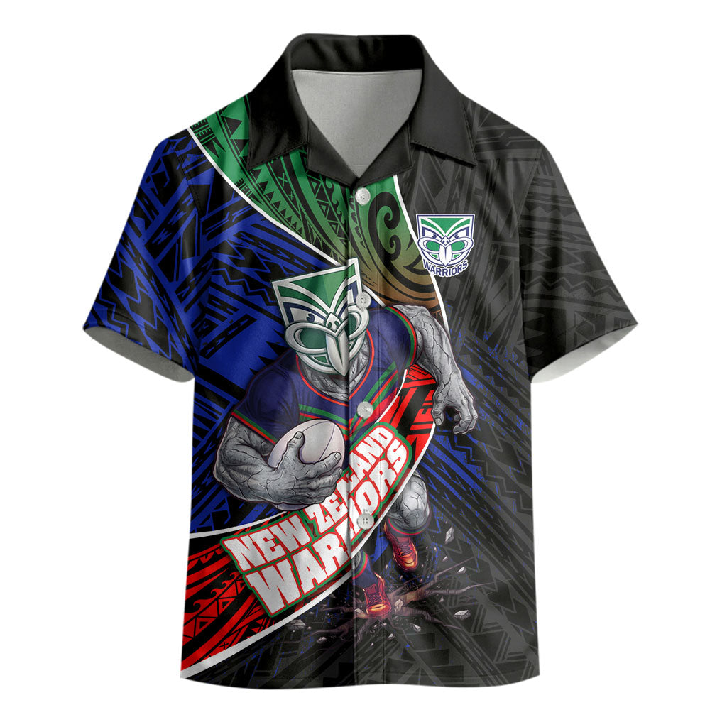 New Zealand Warriors Rugby Kid Hawaiian Shirt Tribal Polynesian Power Art - Lightning Mascot