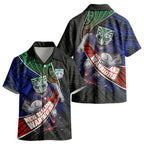 New Zealand Warriors Rugby Kid Hawaiian Shirt Tribal Polynesian Power Art - Lightning Mascot