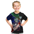 New Zealand Warriors Rugby Kid T Shirt Tribal Polynesian Power Art - Lightning Mascot
