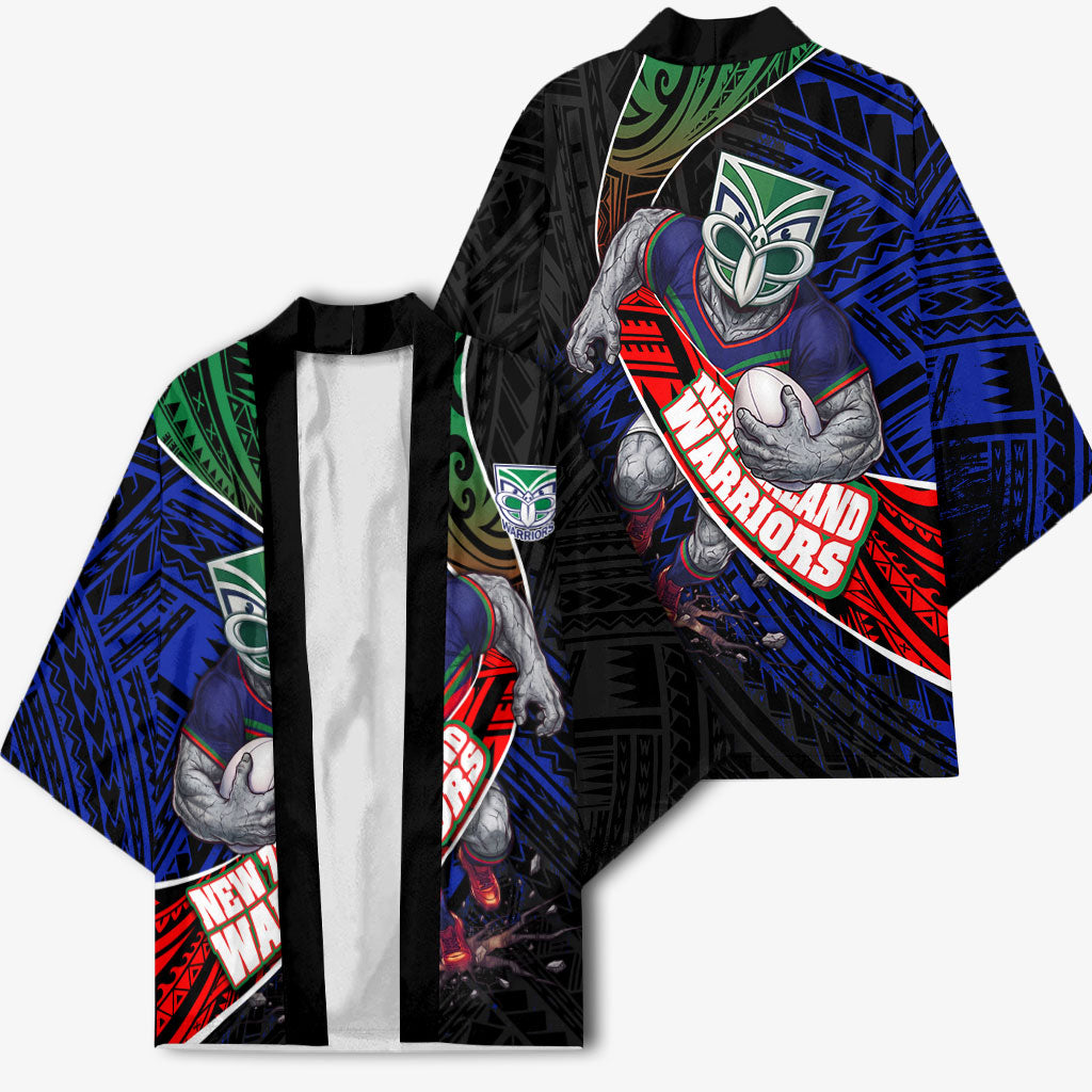 New Zealand Warriors Rugby Kimono Tribal Polynesian Power Art - Lightning Mascot