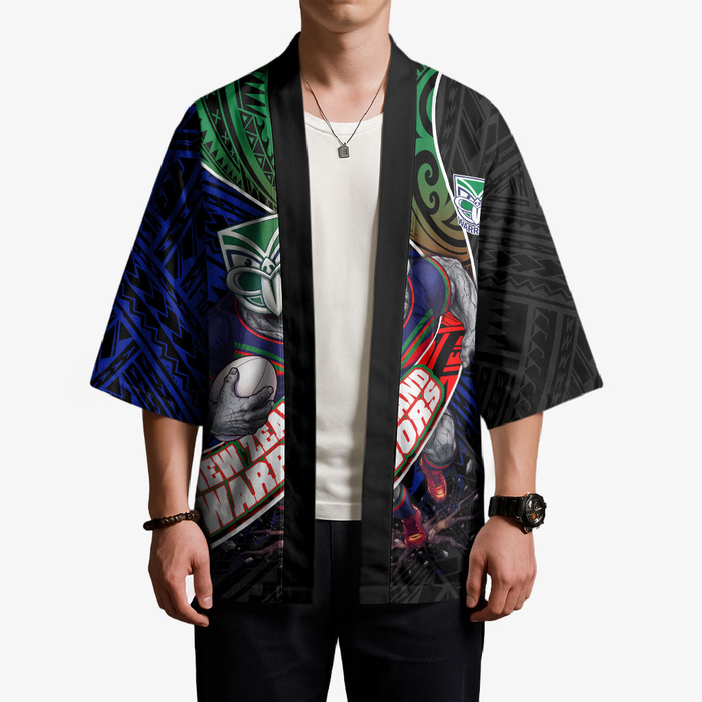 New Zealand Warriors Rugby Kimono Tribal Polynesian Power Art - Lightning Mascot