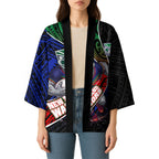 New Zealand Warriors Rugby Kimono Tribal Polynesian Power Art - Lightning Mascot