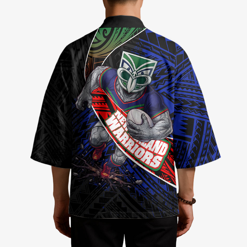 New Zealand Warriors Rugby Kimono Tribal Polynesian Power Art - Lightning Mascot