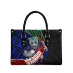 New Zealand Warriors Rugby Leather Bag Tribal Polynesian Power Art - Lightning Mascot