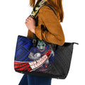 New Zealand Warriors Rugby Leather Tote Bag Tribal Polynesian Power Art - Lightning Mascot