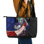 New Zealand Warriors Rugby Leather Tote Bag Tribal Polynesian Power Art - Lightning Mascot
