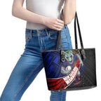 New Zealand Warriors Rugby Leather Tote Bag Tribal Polynesian Power Art - Lightning Mascot