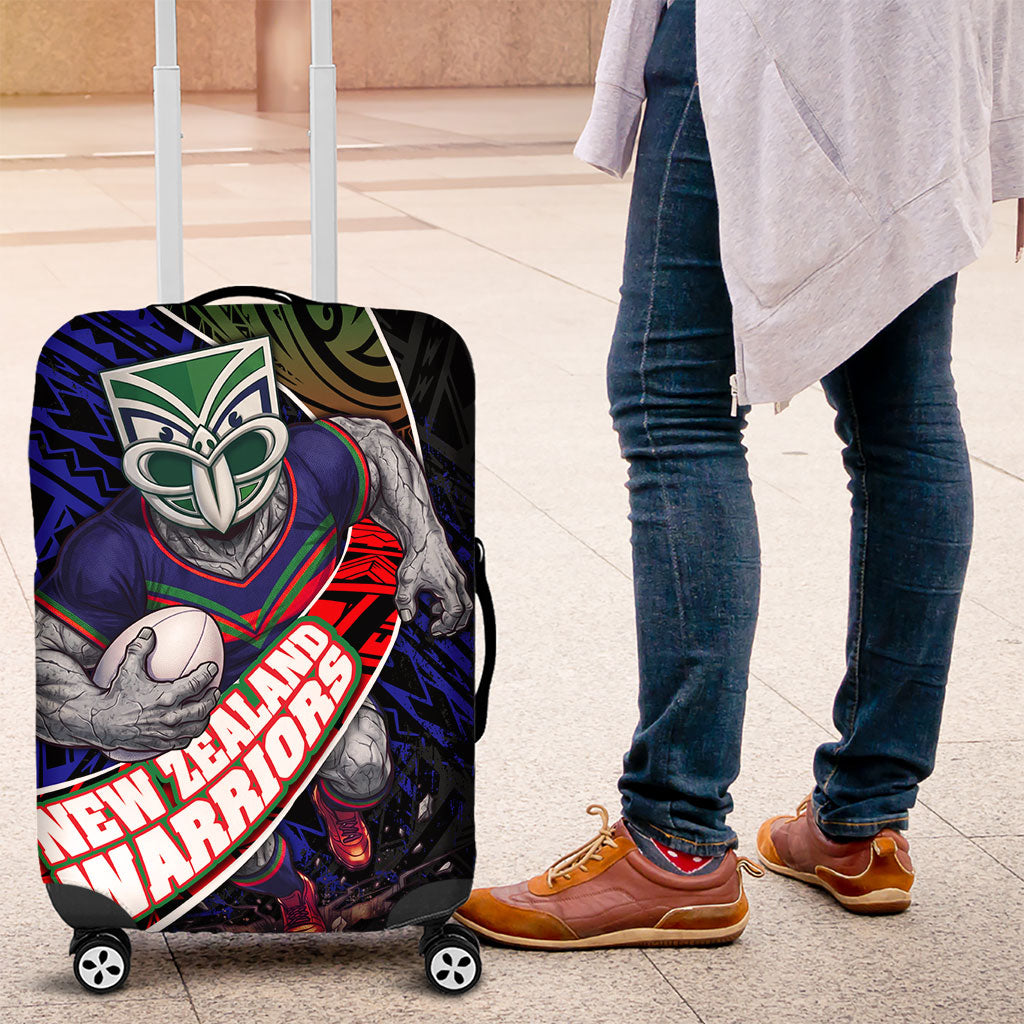 New Zealand Warriors Rugby Luggage Cover Tribal Polynesian Power Art - Lightning Mascot