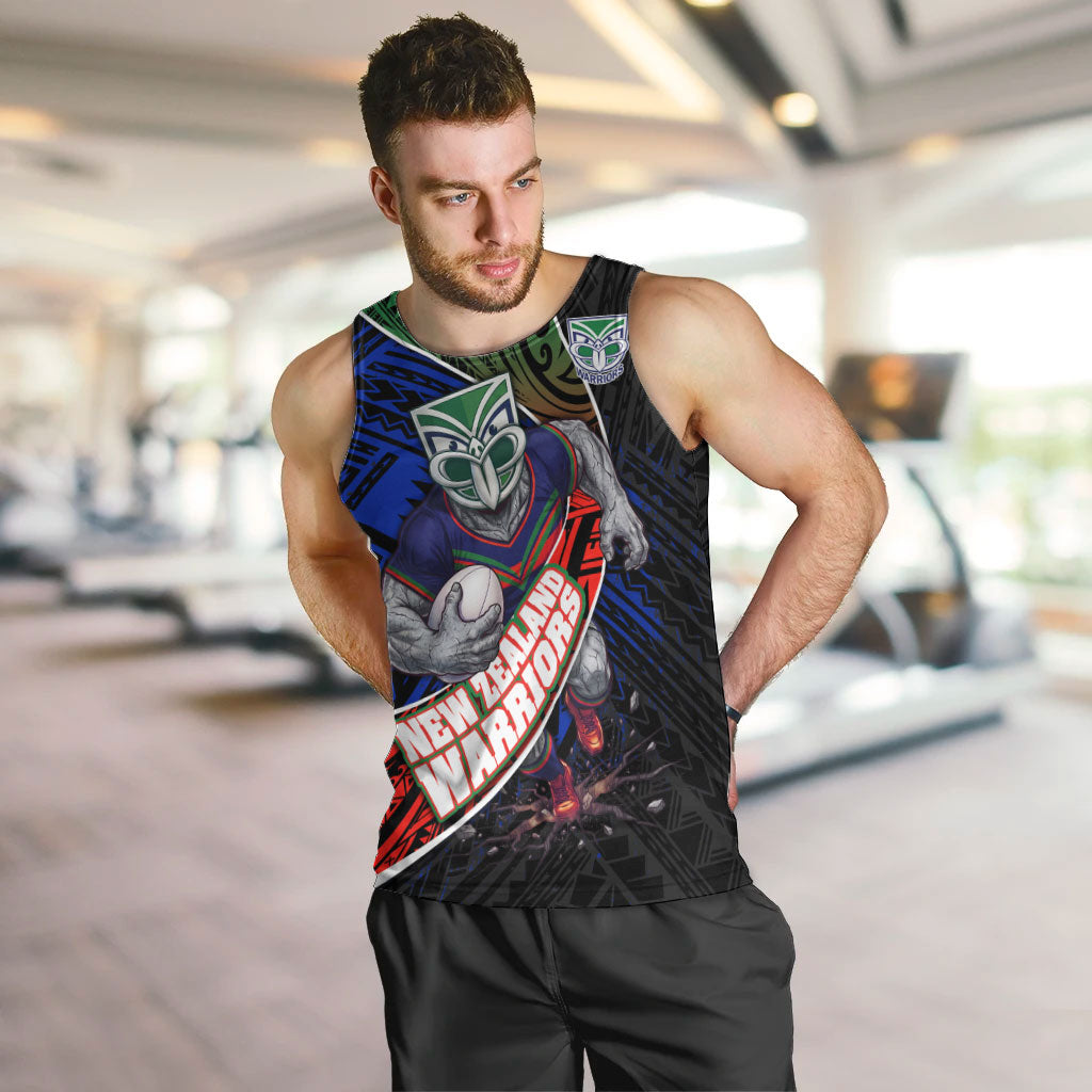 New Zealand Warriors Rugby Men Tank Top Tribal Polynesian Power Art - Lightning Mascot