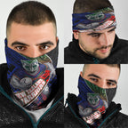 New Zealand Warriors Rugby Neck Gaiter Tribal Polynesian Power Art - Lightning Mascot