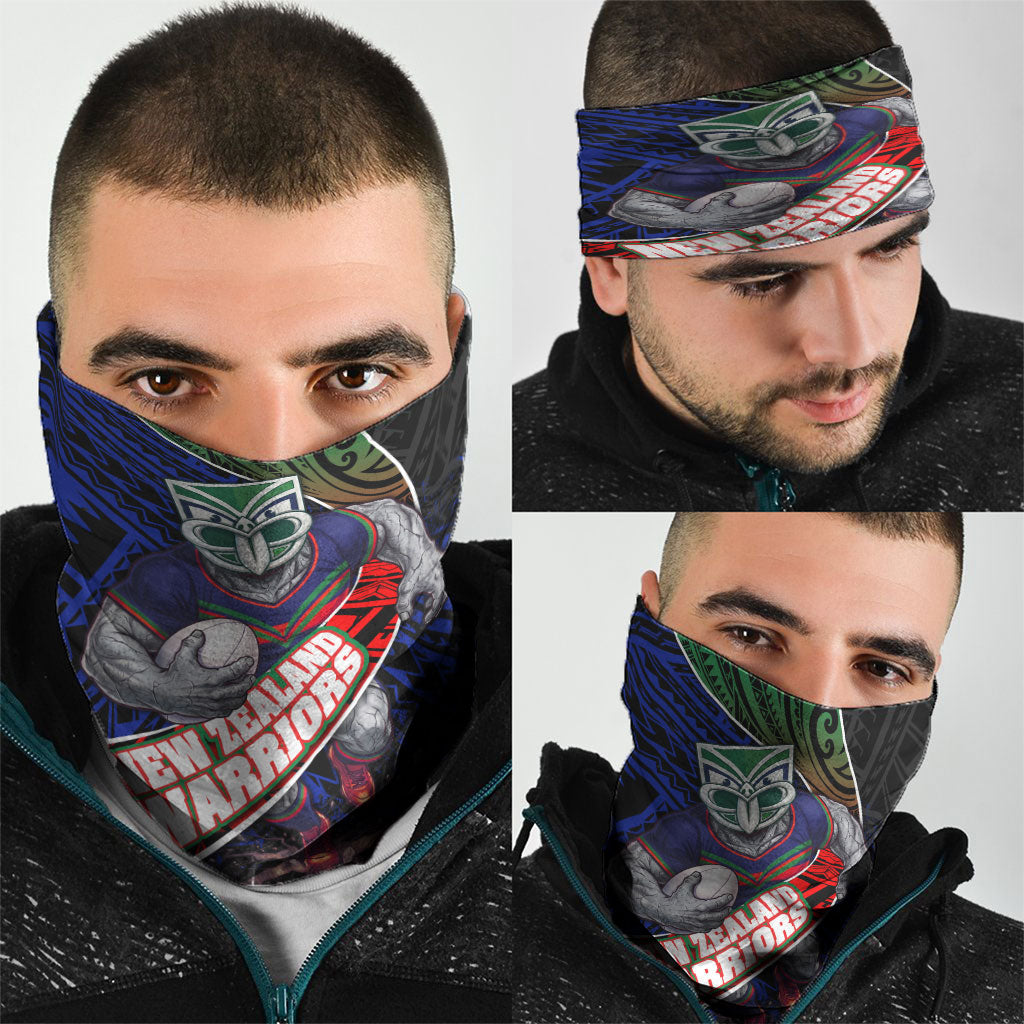 New Zealand Warriors Rugby Neck Gaiter Tribal Polynesian Power Art - Lightning Mascot