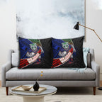 New Zealand Warriors Rugby Pillow Cover Tribal Polynesian Power Art - Lightning Mascot