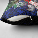 New Zealand Warriors Rugby Pillow Cover Tribal Polynesian Power Art - Lightning Mascot