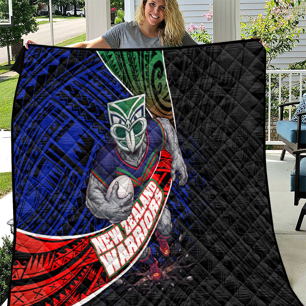 New Zealand Warriors Rugby Quilt Tribal Polynesian Power Art - Lightning Mascot
