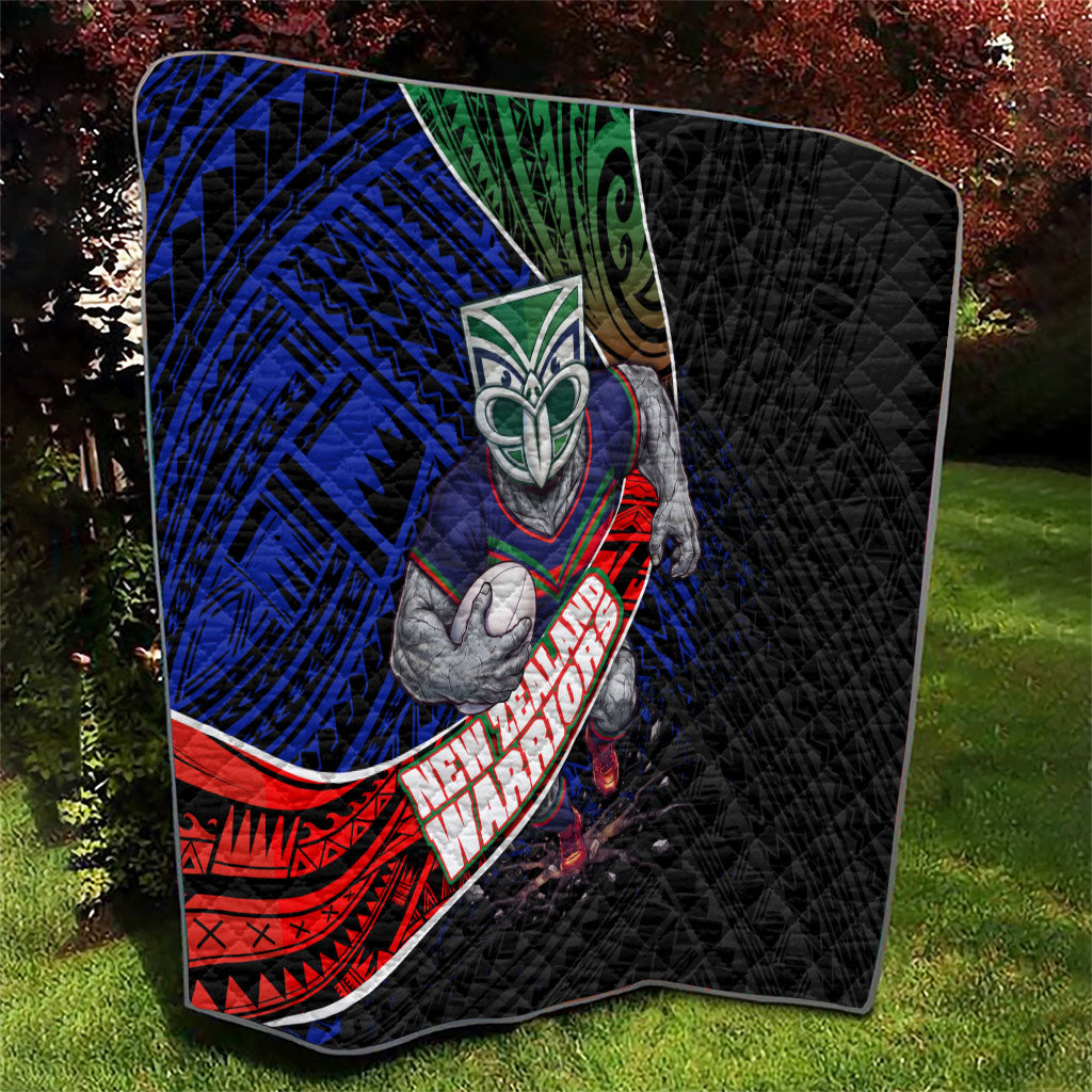 New Zealand Warriors Rugby Quilt Tribal Polynesian Power Art - Lightning Mascot