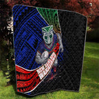 New Zealand Warriors Rugby Quilt Tribal Polynesian Power Art - Lightning Mascot