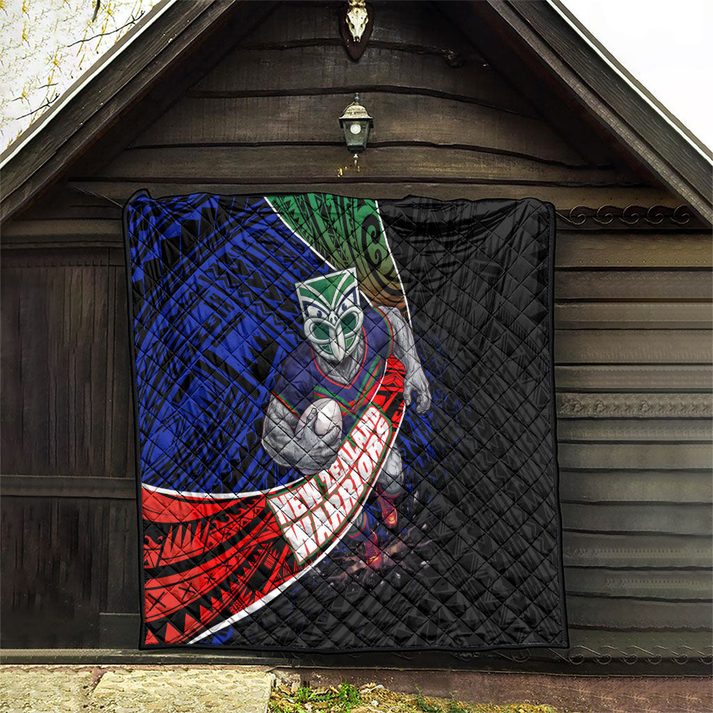 New Zealand Warriors Rugby Quilt Tribal Polynesian Power Art - Lightning Mascot