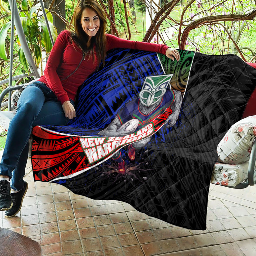 New Zealand Warriors Rugby Quilt Tribal Polynesian Power Art - Lightning Mascot