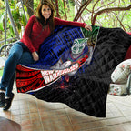 New Zealand Warriors Rugby Quilt Tribal Polynesian Power Art - Lightning Mascot