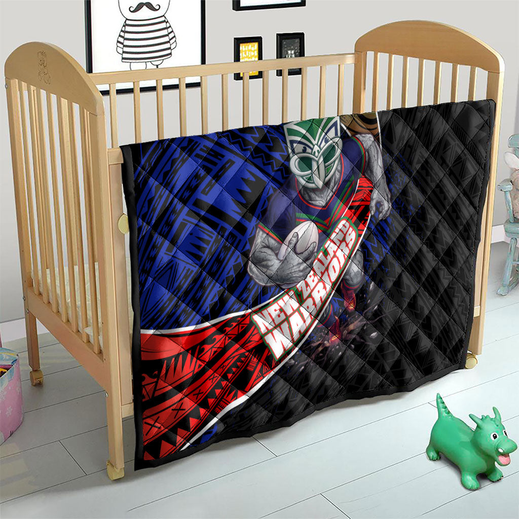 New Zealand Warriors Rugby Quilt Tribal Polynesian Power Art - Lightning Mascot