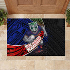 New Zealand Warriors Rugby Rubber Doormat Tribal Polynesian Power Art - Lightning Mascot