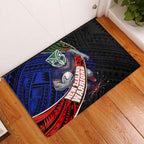 New Zealand Warriors Rugby Rubber Doormat Tribal Polynesian Power Art - Lightning Mascot