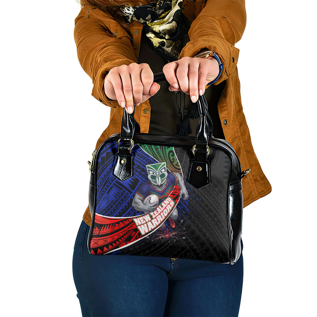 New Zealand Warriors Rugby Shoulder Handbag Tribal Polynesian Power Art - Lightning Mascot