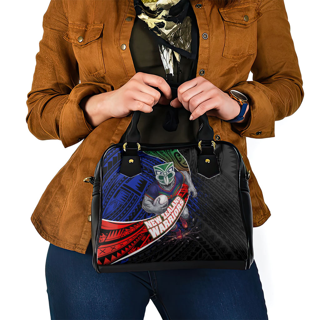 New Zealand Warriors Rugby Shoulder Handbag Tribal Polynesian Power Art - Lightning Mascot