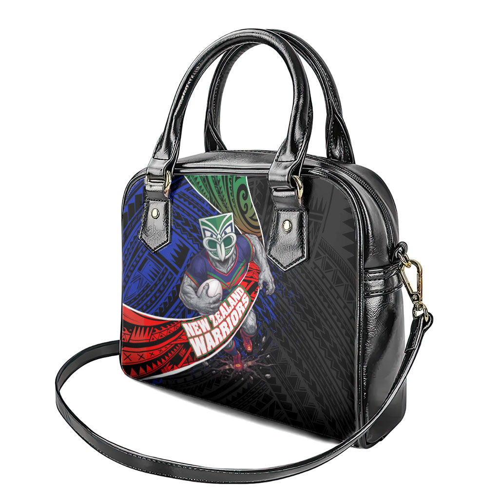 New Zealand Warriors Rugby Shoulder Handbag Tribal Polynesian Power Art - Lightning Mascot