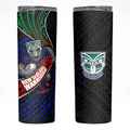New Zealand Warriors Rugby Skinny Tumbler Tribal Polynesian Power Art - Lightning Mascot
