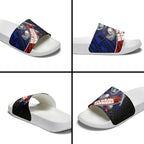 New Zealand Warriors Rugby Slide Sandals Tribal Polynesian Power Art - Lightning Mascot