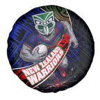 New Zealand Warriors Rugby Spare Tire Cover Tribal Polynesian Power Art - Lightning Mascot