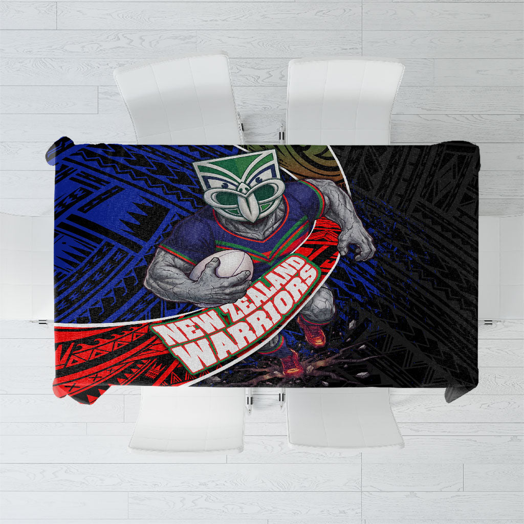 New Zealand Warriors Rugby Tablecloth Tribal Polynesian Power Art - Lightning Mascot