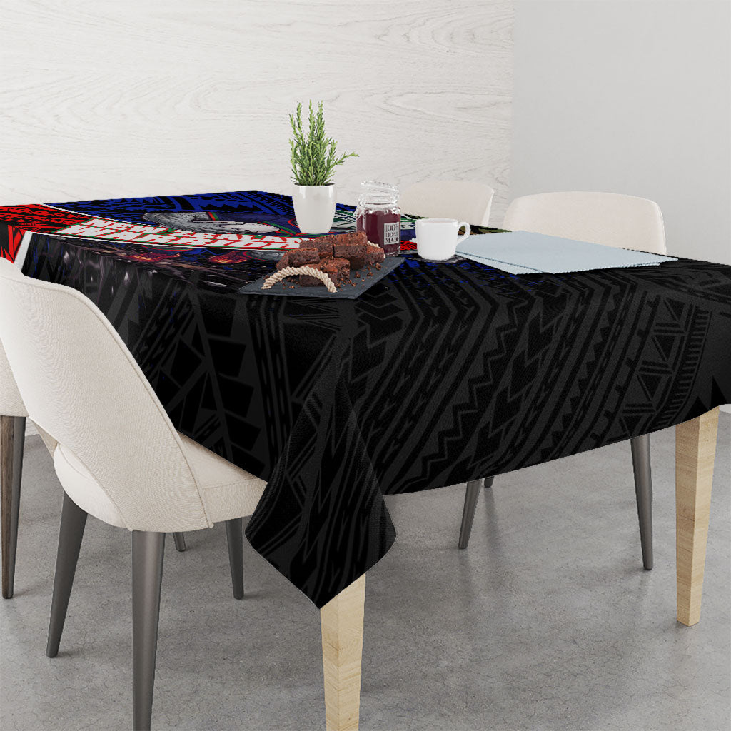 New Zealand Warriors Rugby Tablecloth Tribal Polynesian Power Art - Lightning Mascot