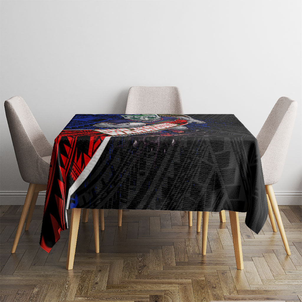 New Zealand Warriors Rugby Tablecloth Tribal Polynesian Power Art - Lightning Mascot