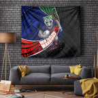New Zealand Warriors Rugby Tapestry Tribal Polynesian Power Art - Lightning Mascot