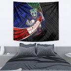 New Zealand Warriors Rugby Tapestry Tribal Polynesian Power Art - Lightning Mascot