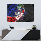 New Zealand Warriors Rugby Tapestry Tribal Polynesian Power Art - Lightning Mascot