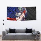 New Zealand Warriors Rugby Tapestry Tribal Polynesian Power Art - Lightning Mascot