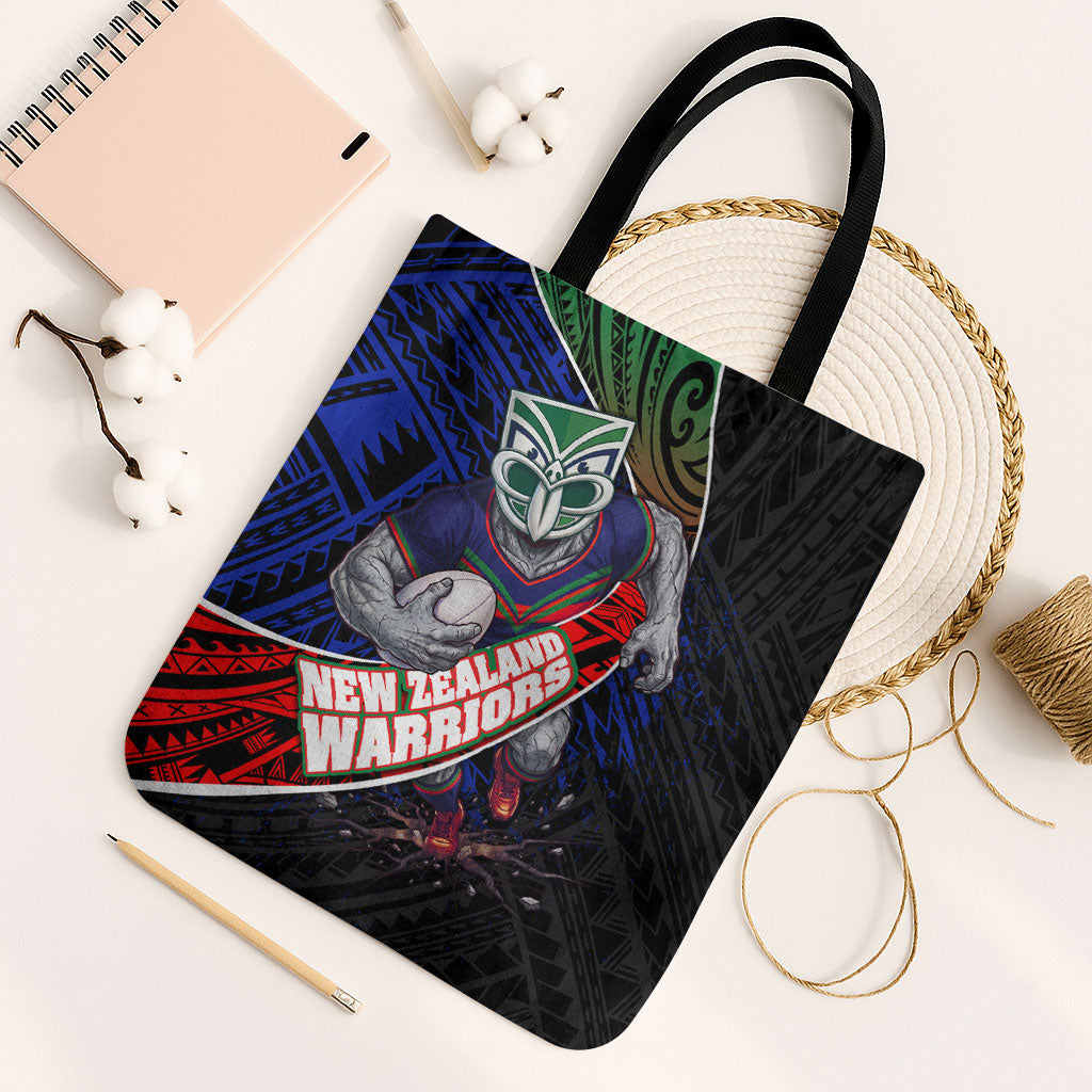 New Zealand Warriors Rugby Tote Bag Tribal Polynesian Power Art - Lightning Mascot
