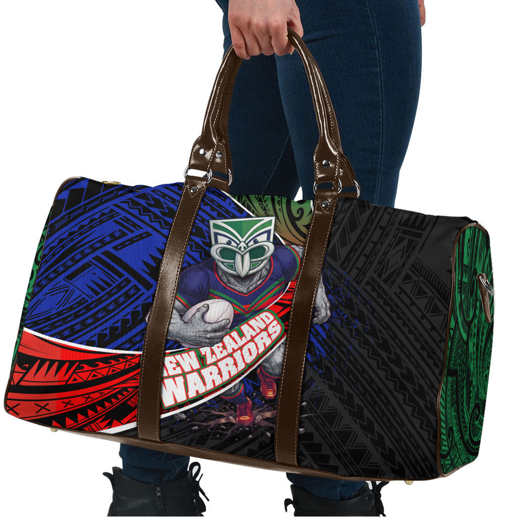 New Zealand Warriors Rugby Travel Bag Tribal Polynesian Power Art - Lightning Mascot