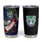New Zealand Warriors Rugby Tumbler Cup Tribal Polynesian Power Art - Lightning Mascot