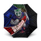 New Zealand Warriors Rugby Umbrella Tribal Polynesian Power Art - Lightning Mascot