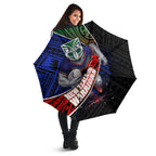 New Zealand Warriors Rugby Umbrella Tribal Polynesian Power Art - Lightning Mascot
